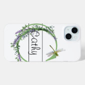 Coques Case-Mate iPhone Alphabet lettre C, aquarelle Lavender Dragonfly (Verso (horizontal))