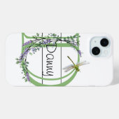 Coques Case-Mate iPhone Alphabet lettre D, aquarelle Lavender Dragonfly (Verso (horizontal))
