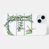 Coques Case-Mate iPhone Alphabet lettre E, aquarelle Lavender Dragonfly (Verso (horizontal))