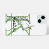 Coques Case-Mate iPhone Alphabet lettre K, aquarelle Lavender Dragonfly (Verso (horizontal))