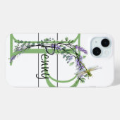 Coques Case-Mate iPhone Alphabet lettre P, aquarelle Lavender Dragonfly (Verso (horizontal))