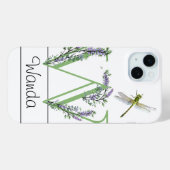 Coques Case-Mate iPhone Alphabet lettre W, aquarelle Lavender Dragonfly (Verso (horizontal))