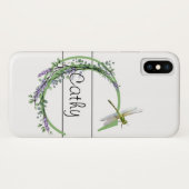 Coques Case-Mate iPhone alphabet monogramme C Lavender Eucalyptus Dragonfl (Dos (Horizontal))