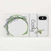 Coques Case-Mate iPhone alphabet monogramme C Lavender Eucalyptus Dragonfl (Dos (Horizontal))