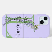 Coques Case-Mate iPhone alphabet monogramme L Lavender Eucalyptus Dragonfl (Verso (horizontal))