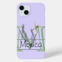 alphabet monogramme M Lavender Eucalyptus Dragonfl