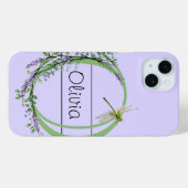 Coques Case-Mate iPhone alphabet monogramme O Lavender Eucalyptus Dragonfl (Verso (horizontal))