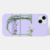 Coques Case-Mate iPhone alphabet monogramme U Lavender Eucalyptus Dragonfl (Verso (horizontal))