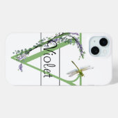 Coques Case-Mate iPhone alphabet monogramme V Lavender Eucalyptus Dragonfl (Verso (horizontal))