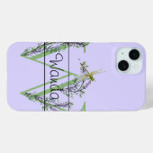 Coques Case-Mate iPhone alphabet monogramme W Lavender Eucalyptus Dragonfl (Verso (horizontal))