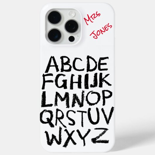 Coques Case-Mate iPhone Alphabet personnalisé de l'enseignant (Verso)