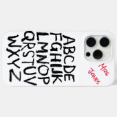 Coques Case-Mate iPhone Alphabet personnalisé de l'enseignant (Verso (horizontal))