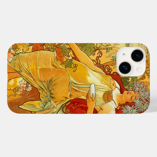 Coques Case-Mate iPhone Alphonse Mucha Art Nouveau Automne (Verso (horizontal))