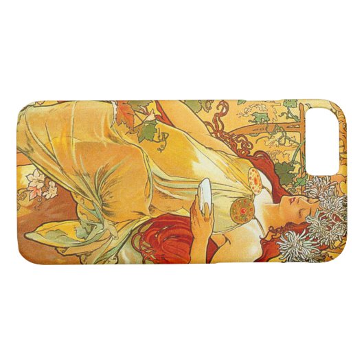 Coques Case-Mate iPhone Alphonse Mucha Art Nouveau Automne (Dos (Horizontal))