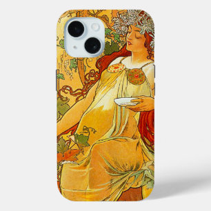 Coque Pour iPhone 15 Alphonse Mucha Art Nouveau Automne