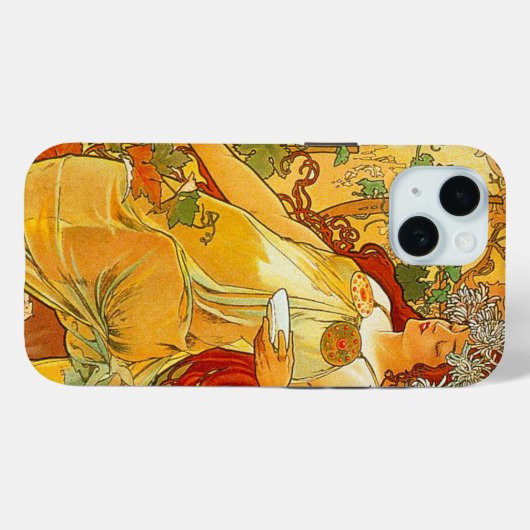 Coques Case-Mate iPhone Alphonse Mucha Art Nouveau Automne (Verso (horizontal))