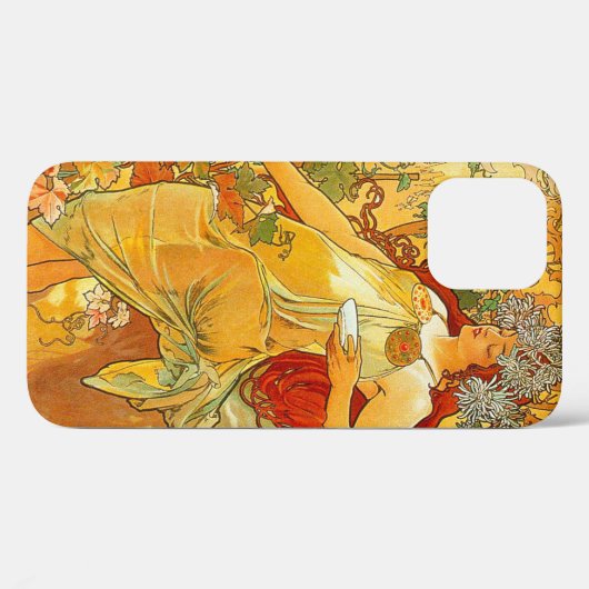 Coques Case-Mate iPhone Alphonse Mucha Art Nouveau Automne (Verso (horizontal))