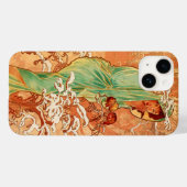 Coques Case-Mate iPhone Alphonse Mucha Art Nouveau Hiver (Verso (horizontal))