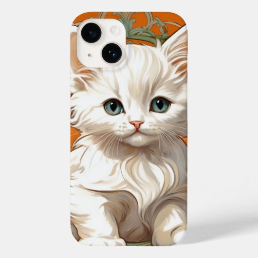 Coques Case-Mate iPhone Alphonse Mucha Art Nouveau Kitten blanc (Verso)
