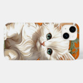 Coques Case-Mate iPhone Alphonse Mucha Art Nouveau Kitten blanc (Verso (horizontal))