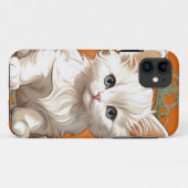 Coques Case-Mate iPhone Alphonse Mucha Art Nouveau Kitten blanc (Dos (Horizontal))