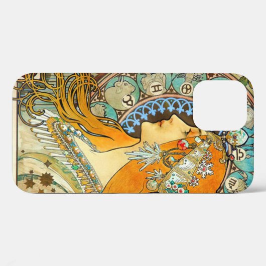 Coques Case-Mate iPhone Alphonse Mucha Art Nouveau Zodiac (Verso (horizontal))