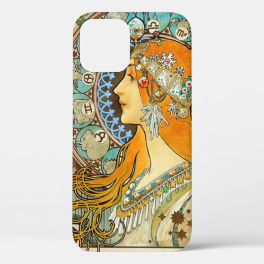 Coques Case-Mate iPhone Alphonse Mucha Art Nouveau Zodiac (Verso)
