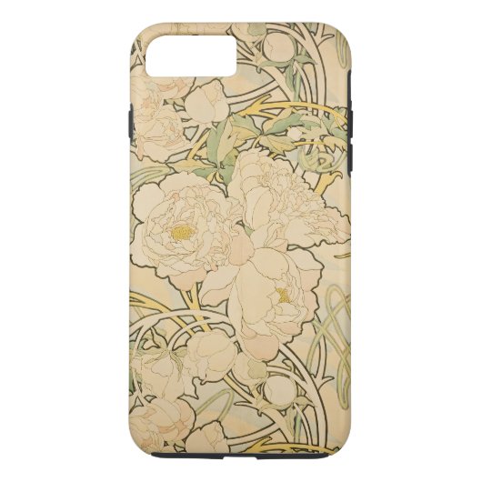 Coques Case-Mate iPhone Alphonse Mucha Peonies Peony Roses Fawn 1897 (Dos)