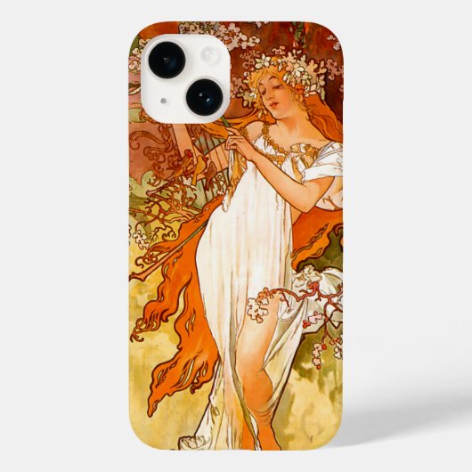 Coques Case-Mate iPhone Alphonse Mucha Printemps Art Nouveau (Verso)