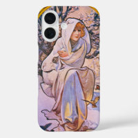 Alphonse Mucha Saison d'hiver, Art Nouveau Vintage