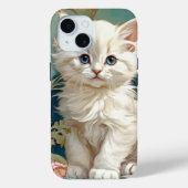 Coques Case-Mate iPhone Alphonse Mucha Style Chat blanc (Verso)