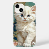 Coques Case-Mate iPhone Alphonse Mucha Style Chat blanc (Verso)