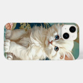 Coques Case-Mate iPhone Alphonse Mucha Style Chat blanc (Verso (horizontal))