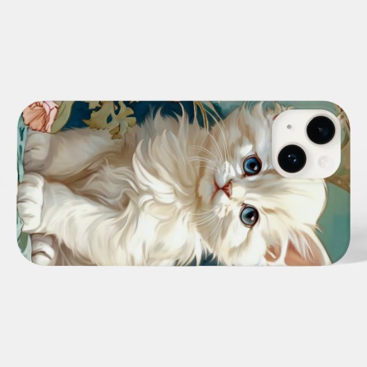 Coques Case-Mate iPhone Alphonse Mucha Style Chat blanc (Verso (horizontal))
