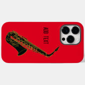 Coques Case-Mate iPhone Alto Saxophone sur Rouge Personnalisable (Verso (horizontal))