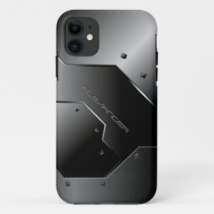 Etui iPhone Case-Mate Aluminium brossé gris foncé Revêtement métallique 