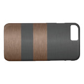 Coques Case-Mate iPhone Aluminium brossé noir et Brown métalliqueTexture (Dos (Horizontal))
