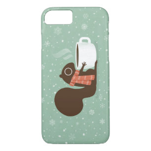 Etui iPhone Case-Mate Amant de café d'écureuil avec l'écharpe rayée
