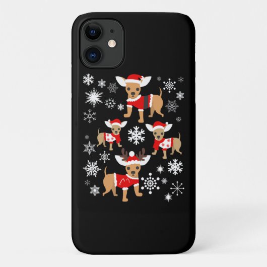 Coques Case-Mate iPhone Amant de Noël du Chihuahua (Dos)