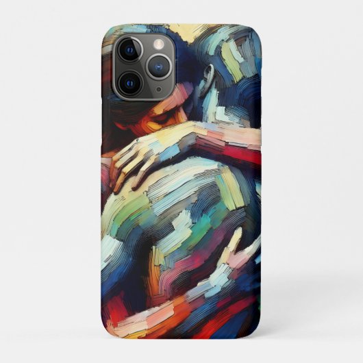 Coques Case-Mate iPhone Amants s'étreignant dans le style de peinture à l' (Dos)