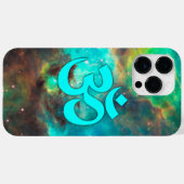 Coques Case-Mate iPhone amas d'étoiles Symbole Aqua Om (Verso (horizontal))