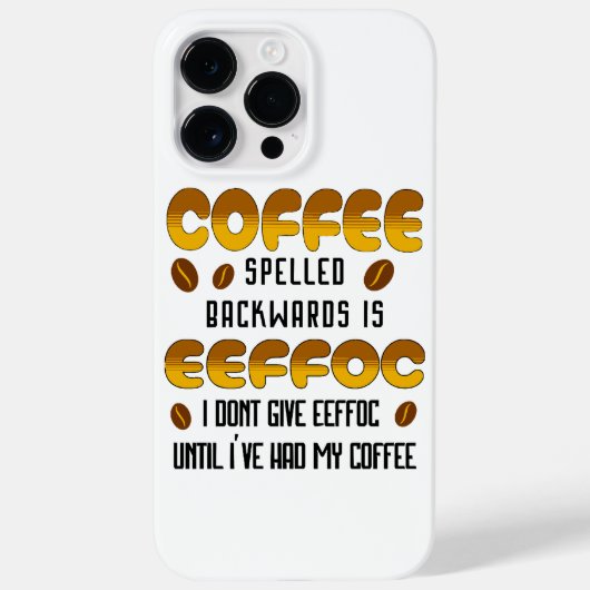 Coques Case-Mate iPhone Amateur de café écrit à l'envers (Verso)