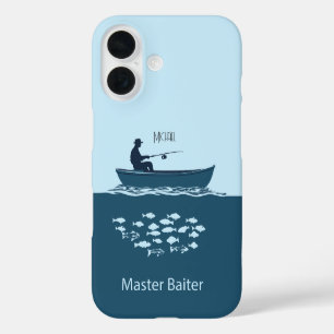Coques iPhone 16 Amateur de pêche, bleu