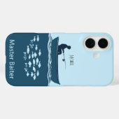 Coques Case-Mate iPhone Amateur de pêche, bleu (Verso (horizontal))