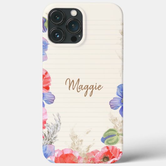 Coques Case-Mate iPhone Amateurs de fleurs jolie pastel monogramme rose (Verso)