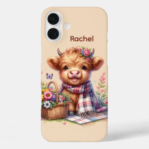 Coques iPhone 16 Plus Amateurs de vache de haute montagne ajouter nom