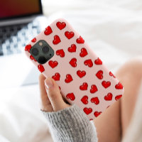 Amateurs élégants Coeur rouge motif sur Rose doux