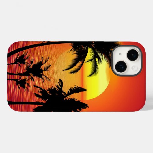 Coques Case-Mate iPhone Amazing sunset with palms on tropical beach (Verso (horizontal))