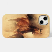 Coques Case-Mate iPhone Amazing white and bay horses in a gallop (Verso (horizontal))