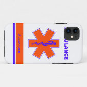 Coques Case-Mate iPhone Ambulance personnalisée orange et bleu étoile de v (Dos (Horizontal))